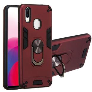 For vivo X21 2 in 1 Armour Series PC + TPU Protective Case with Ring Holder(Wine Red)