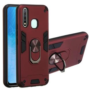 For vivo Y19 / Y5s / U3 / U20 2 in 1 Armour Series PC + TPU Protective Case with Ring Holder(Wine Red)