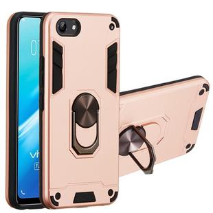 For vivo Y81 (Nonporous) 2 in 1 Armour Series PC + TPU Protective Case with Ring Holder(Rose Gold)