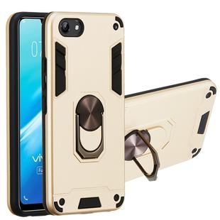 For vivo Y81 (Nonporous) 2 in 1 Armour Series PC + TPU Protective Case with Ring Holder(Gold)