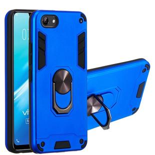 For vivo Y81 (Nonporous) 2 in 1 Armour Series PC + TPU Protective Case with Ring Holder(Dark Blue)