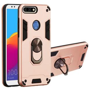 For Huawei Honor 7C / Enjoy 8 2 in 1 Armour Series PC + TPU Protective Case with Ring Holder(Rose Gold)