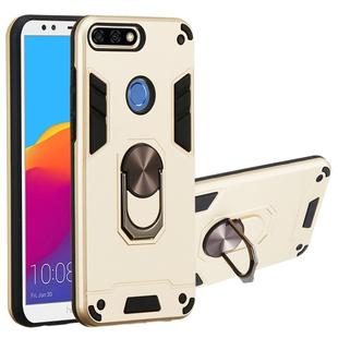 For Huawei Honor 7C / Enjoy 8 2 in 1 Armour Series PC + TPU Protective Case with Ring Holder(Gold)