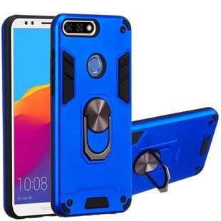 For Huawei Honor 7C / Enjoy 8 2 in 1 Armour Series PC + TPU Protective Case with Ring Holder(Dark Blue)