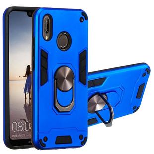 For Huawei P20 Lite / nova 3e 2 in 1 Armour Series PC + TPU Protective Case with Ring Holder(Dark Blue)