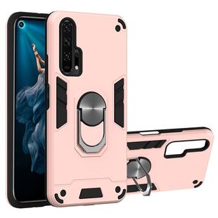 For Huawei Honor 20 / nova 5T 2 in 1 Armour Series PC + TPU Protective Case with Ring Holder(Rose Gold)