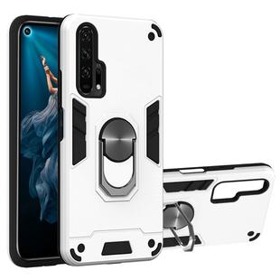 For Huawei Honor 20 / nova 5T 2 in 1 Armour Series PC + TPU Protective Case with Ring Holder(Silver)