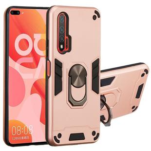 For Huawei nova 6 2 in 1 Armour Series PC + TPU Protective Case with Ring Holder(Rose Gold)