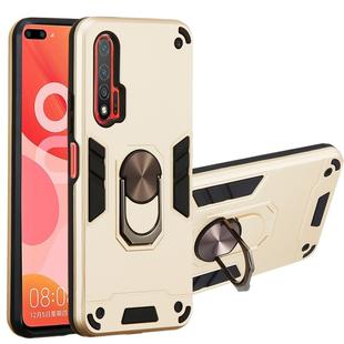 For Huawei nova 6 2 in 1 Armour Series PC + TPU Protective Case with Ring Holder(Gold)