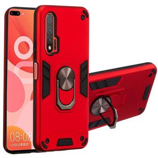 For Huawei nova 6 2 in 1 Armour Series PC + TPU Protective Case with Ring Holder(Red)