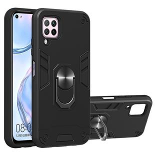 For Huawei nova 6 SE 2 in 1 Armour Series PC + TPU Protective Case with Ring Holder(Black)