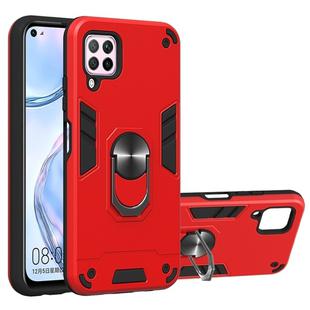 For Huawei nova 6 SE 2 in 1 Armour Series PC + TPU Protective Case with Ring Holder(Red)