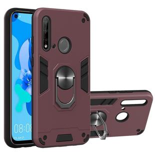For Huawei P20 Lite (2019) / nova 5i 2 in 1 Armour Series PC + TPU Protective Case with Ring Holder(Wine Red)