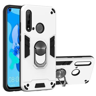 For Huawei P20 Lite (2019) / nova 5i 2 in 1 Armour Series PC + TPU Protective Case with Ring Holder(Silver)
