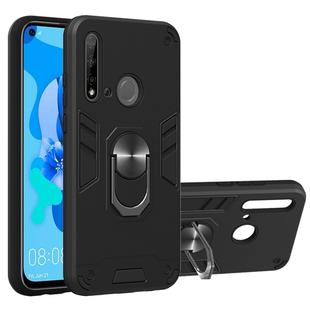 For Huawei P20 Lite (2019) / nova 5i 2 in 1 Armour Series PC + TPU Protective Case with Ring Holder(Black)