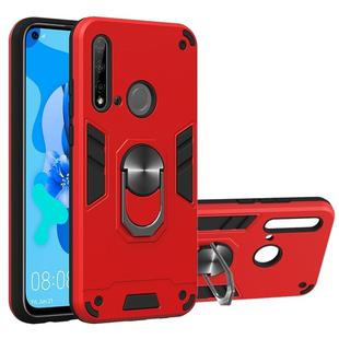 For Huawei P20 Lite (2019) / nova 5i 2 in 1 Armour Series PC + TPU Protective Case with Ring Holder(Red)