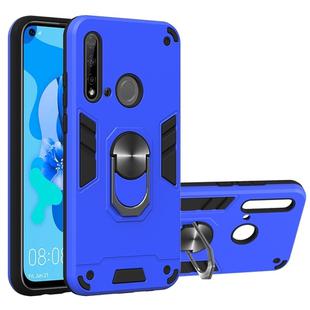 For Huawei P20 Lite (2019) / nova 5i 2 in 1 Armour Series PC + TPU Protective Case with Ring Holder(Dark Blue)