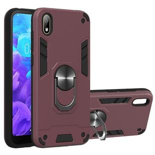 For Huawei Y5 (2019) / Honor 8S 2 in 1 Armour Series PC + TPU Protective Case with Ring Holder(Wine Red)