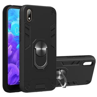 For Huawei Y5 (2019) / Honor 8S 2 in 1 Armour Series PC + TPU Protective Case with Ring Holder(Black)
