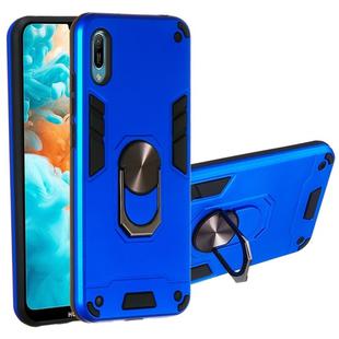 For Huawei Y6 Pro (2019) 2 in 1 Armour Series PC + TPU Protective Case with Ring Holder(Dark Blue)