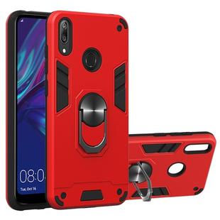For Huawei Y7 (2019) / Y7 Prime (2019) 2 in 1 Armour Series PC + TPU Protective Case with Ring Holder(Red)