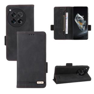 For OnePlus 12 Magnetic Clasp Leather Phone Case(Black)