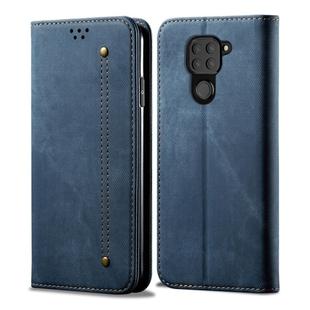 For Xiaomi Redmi Note 9 Denim Texture Casual Style Horizontal Flip Leather Case with Holder & Card Slots & Wallet(Blue)