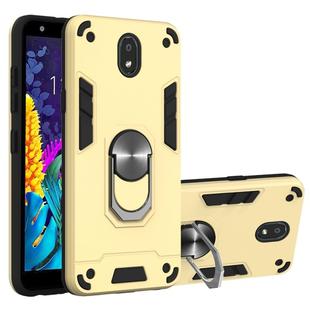 For LG K30 (2019) / X320 / Aristo 4 / Escape Plus 2 in 1 Armour Series PC + TPU Protective Case with Ring Holder(Gold)