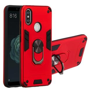 For Xiaomi Mi 6X / A2 2 in 1 Armour Series PC + TPU Protective Case with Ring Holder(Red)