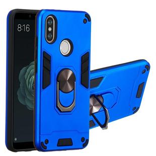 For Xiaomi Mi 6X / A2 2 in 1 Armour Series PC + TPU Protective Case with Ring Holder(Dark Blue)