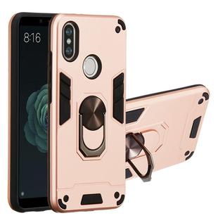 For Xiaomi Mi 6X / A2 2 in 1 Armour Series PC + TPU Protective Case with Ring Holder(Rose Gold)