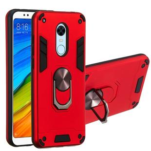 For Xiaomi Rdemi 5 Plus / Note 5 (India) 2 in 1 Armour Series PC + TPU Protective Case with Ring Holder(Red)