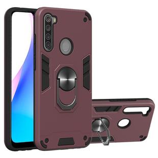 For Xiaomi Redmi Note 8T 2 in 1 Armour Series PC + TPU Protective Case with Ring Holder(Wine Red)