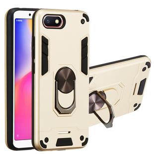 For Xiaomi Redmi 6A (Nonporous) 2 in 1 Armour Series PC + TPU Protective Case with Ring Holder(Gold)