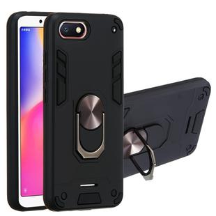 For Xiaomi Redmi 6A (Nonporous) 2 in 1 Armour Series PC + TPU Protective Case with Ring Holder(Black)