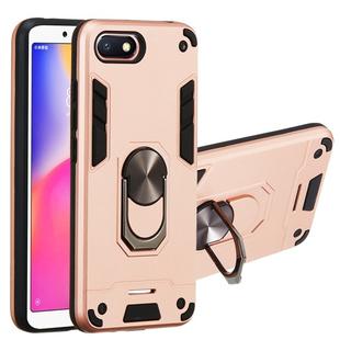 For Xiaomi Redmi 6A (Nonporous) 2 in 1 Armour Series PC + TPU Protective Case with Ring Holder(Rose Gold)