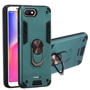 For Xiaomi Redmi 6A (Nonporous) 2 in 1 Armour Series PC + TPU Protective Case with Ring Holder(Dark Green)