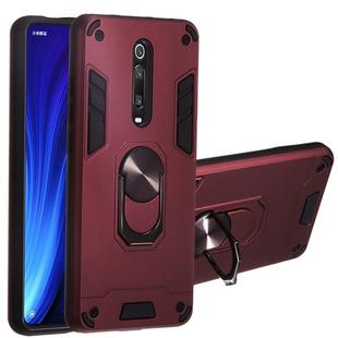 For Xiaomi Redmi K20 2 in 1 Armour Series PC + TPU Protective Case with Ring Holder(Wine Red)