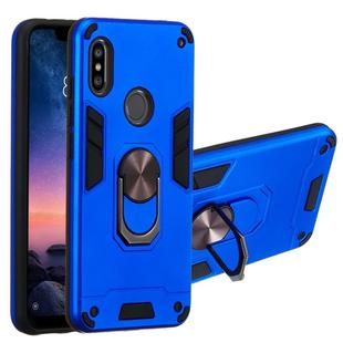 For Xiaomi Redmi Note 6 / Note 6 Pro 2 in 1 Armour Series PC + TPU Protective Case with Ring Holder(Dark Blue)