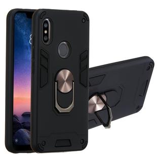 For Xiaomi Redmi Note 6 / Note 6 Pro 2 in 1 Armour Series PC + TPU Protective Case with Ring Holder(Black)