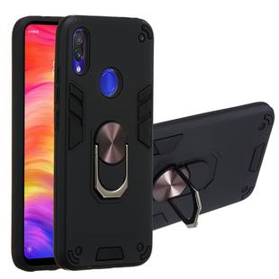 For Xiaomi Redmi Note 7 / Note 7 Pro / Note 7s 2 in 1 Armour Series PC + TPU Protective Case with Ring Holder(Black)