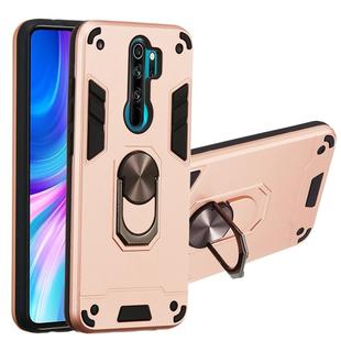 For Xiaomi Redmi Note 8 Pro 2 in 1 Armour Series PC + TPU Protective Case with Ring Holder(Rose Gold)