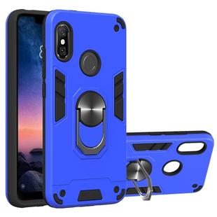 For Xiaomi Rdemi 6 Pro / Mi A2 Lite 2 in 1 Armour Series PC + TPU Protective Case with Ring Holder(Dark Blue)