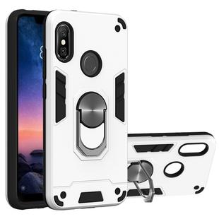 For Xiaomi Rdemi 6 Pro / Mi A2 Lite 2 in 1 Armour Series PC + TPU Protective Case with Ring Holder(Silver)