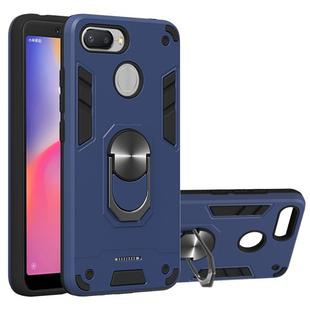 For Xiaomi Redmi 6 (Perforated) 2 in 1 Armour Series PC + TPU Protective Case with Ring Holder(Royal Blue)