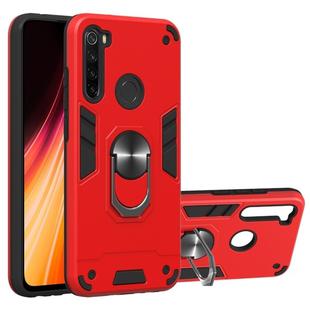 For Xiaomi Rdemi Note 8 2 in 1 Armour Series PC + TPU Protective Case with Ring Holder(Red)