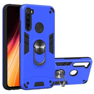 For Xiaomi Rdemi Note 8 2 in 1 Armour Series PC + TPU Protective Case with Ring Holder(Dark Blue)