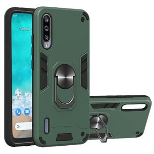 For Xiaomi Mi CC9e / A3 2 in 1 Armour Series PC + TPU Protective Case with Ring Holder(Dark Green)