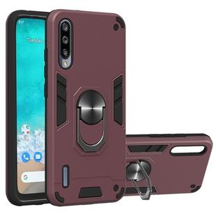 For Xiaomi Mi CC9e / A3 2 in 1 Armour Series PC + TPU Protective Case with Ring Holder(Wine Red)