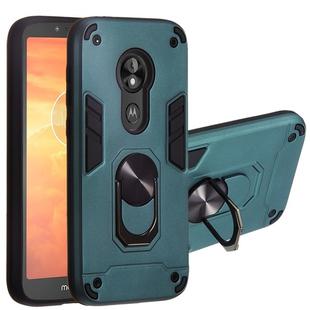 For Motorola E5 Play / E5 (US Version) 2 in 1 Armour Series PC + TPU Protective Case with Ring Holder(Dark Green)